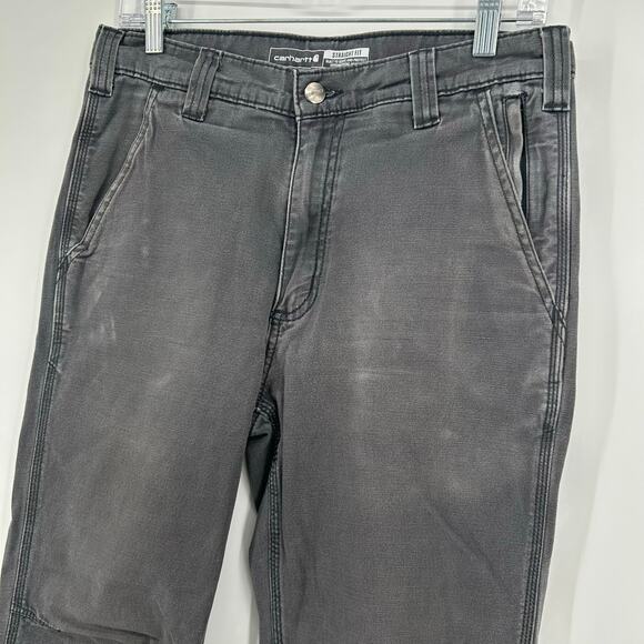 Men's Shadow Grey Carhartt Slim Tapered Rigby Dungaree Straight Fit Pants 31x32 - Picture 3 of 10